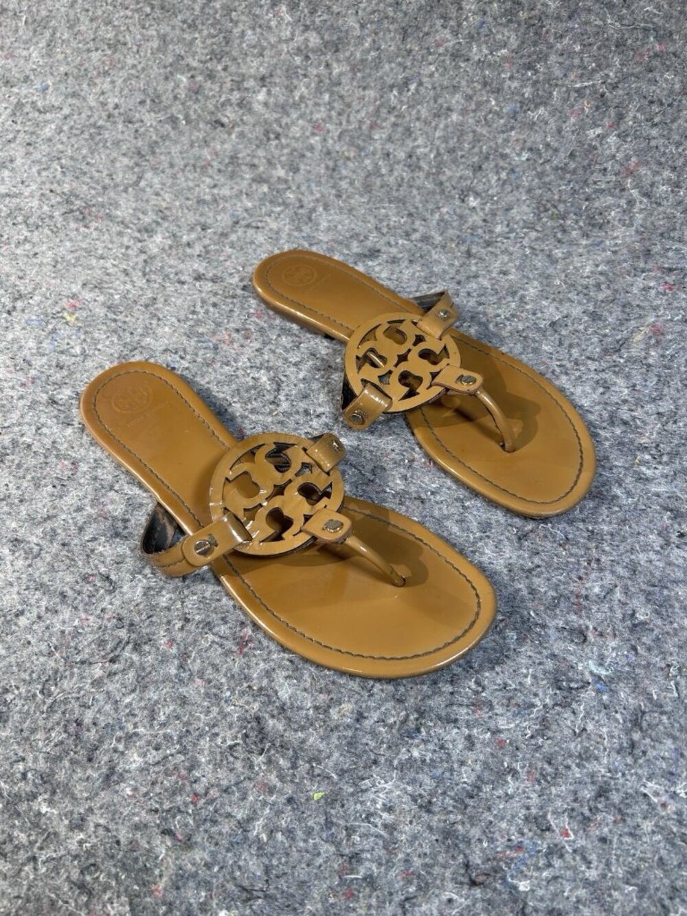 Tory Burch Miller Sandal Tan Leather Thong Slide Women’s US 9